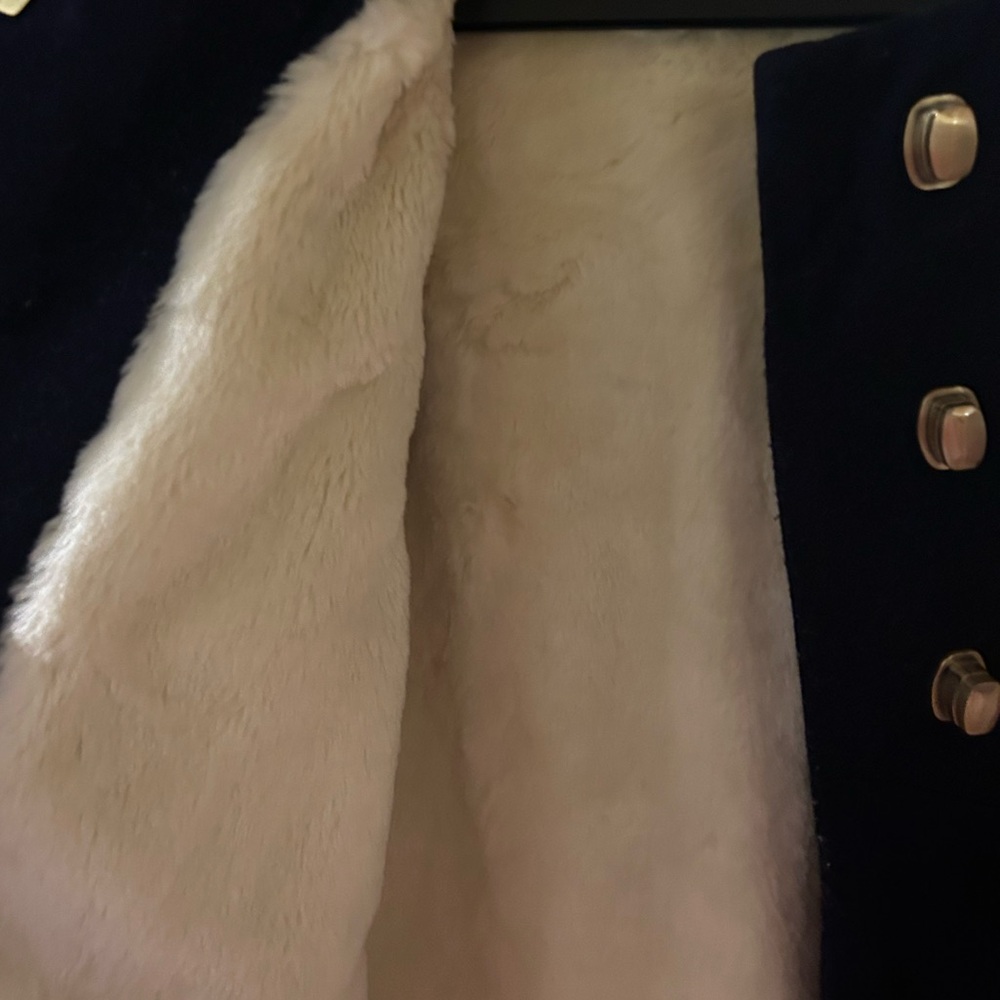 Kimchi & Blue Navy Pea Coat with Floral Embroidery - Picture 5 of 11